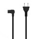 AISENS Cable Alimentación Acodado Forma 8, CEE7/16/M-C7/H, Negro, 1.8M